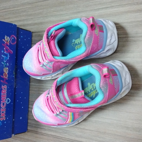 Skechers S Lights Heart Lights Rainbow Lux Light-Up Shoes Sz 12 - Picture 2 of 11